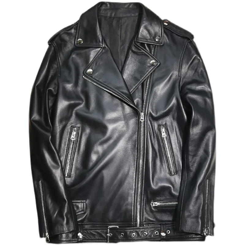 Takiyane blouson en cuir véritable femme, ample, peau de mouton, court, moto, Street, vêtements d'extérieur, SGG, 2023