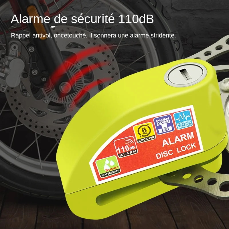 Alarme de sécurité pour moto et vélo, disque de cadenas, alliage d\'aluminium, rappel antivol, ULde verrouillage, sac, Acce