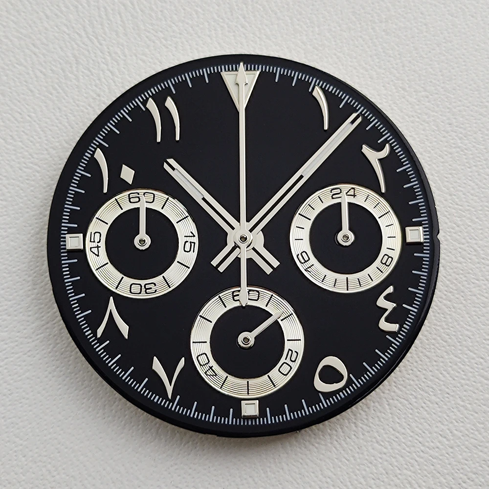 29mm VK63 Dial Arabic numeral dial Watch Dial Quartz watch Black white dial band suitable for VK63 movement modified watch parts