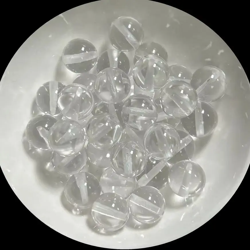4-20mm Synthetic Corundum Stone White Corundum Round Beads Loose Gemstones