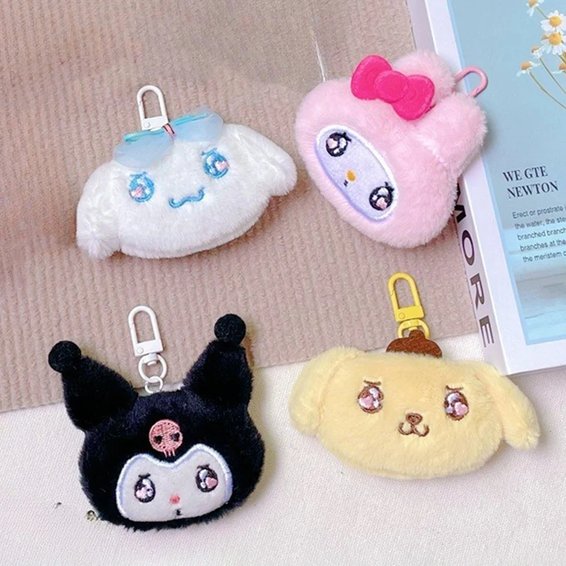 Lucu Sanrio mencicit mainan boneka Anime gantungan kunci Indah Hello Kitty Melody Kuromi mainan mewah tas liontin hadiah pasangan