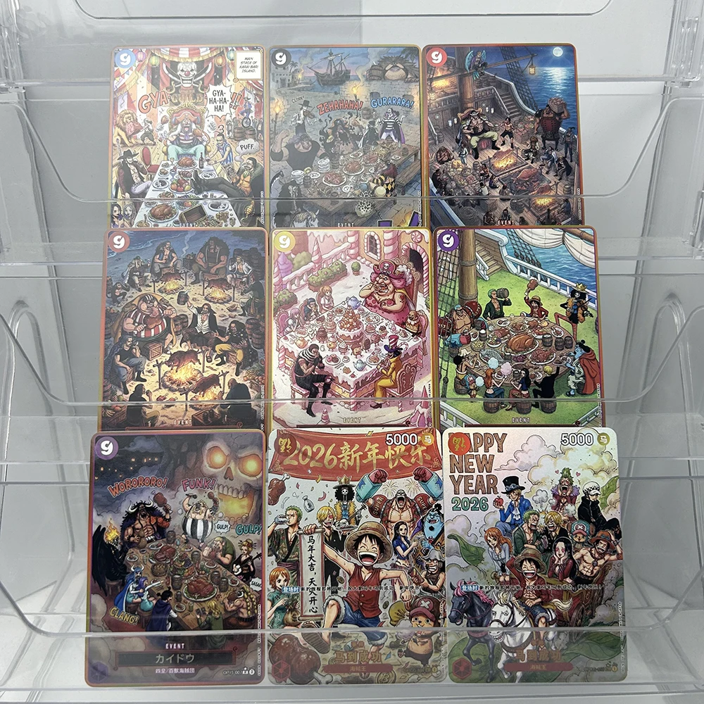Anime OPCG Collectible Cards Pirate Adventure Series 9PCS Feast & New Year Celebration Alternate Art Holo Foil Collectible Cards