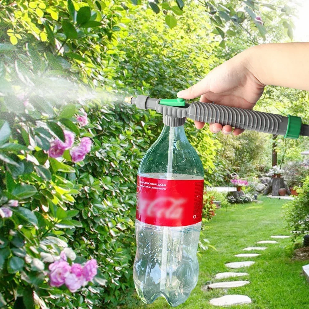 Adjustable Pull Out Type Beverage Bottle Spray Manual Watering Nozzle Watering Can Pressure Atomizing Nozzle Gardening Tools