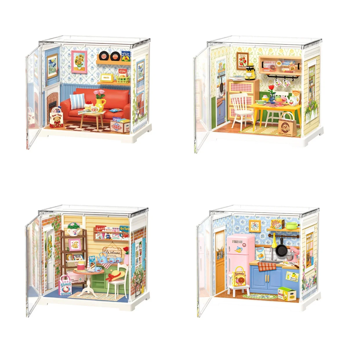 ROBOTIME Rolife Mini Super Creator Series 4 Pack DIY Miniature House Kit ديكور منزلي جميل هدية عيد الميلاد المثالية للفتيات والنساء #6