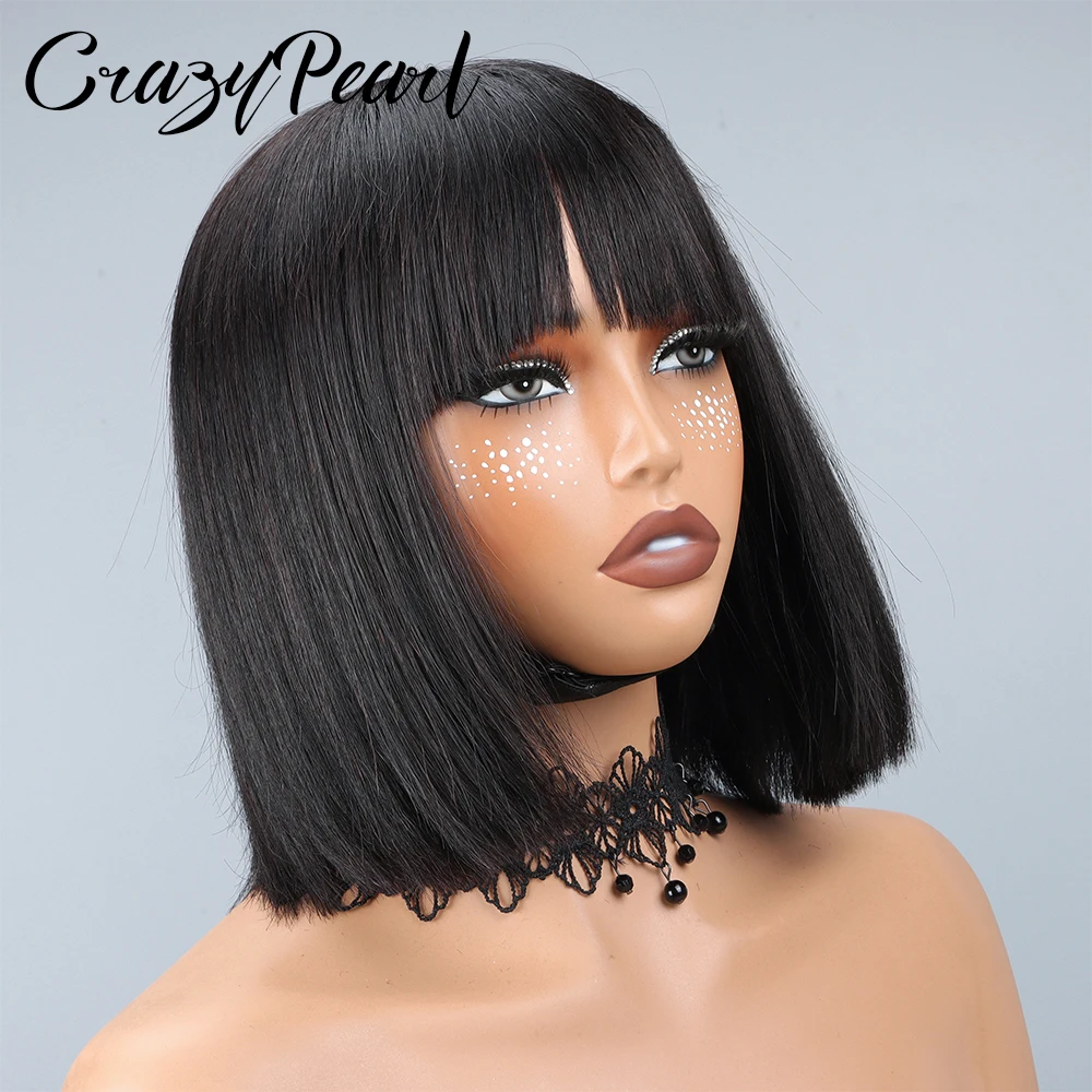crazypearl-1x13-lace-front-wig-straight-short-bob-wig-human-hair-wigs-for-black-women-with-bangs-human-hair-natural-color
