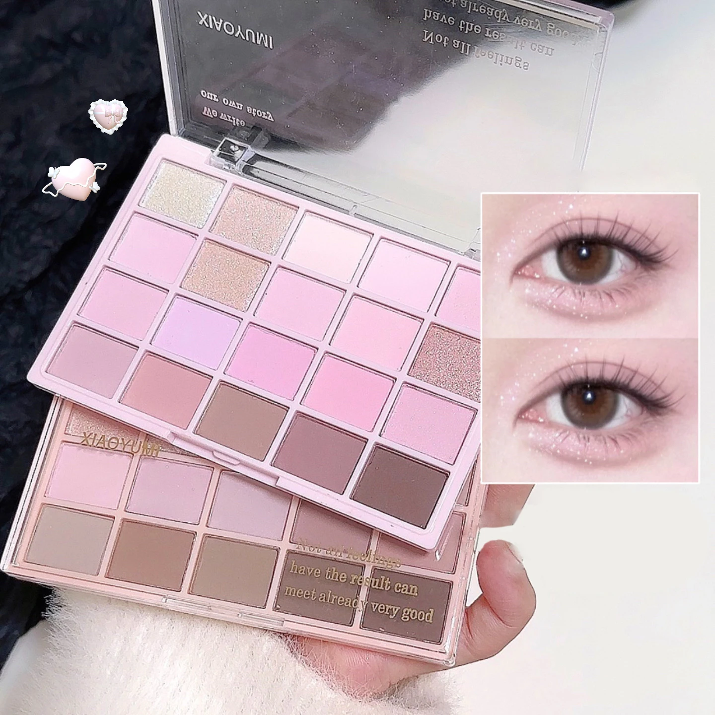 20-color eye shadow tray, cigarette powder, rose tray, warm and warm, and the atmosphere is tender and the powder is not flying