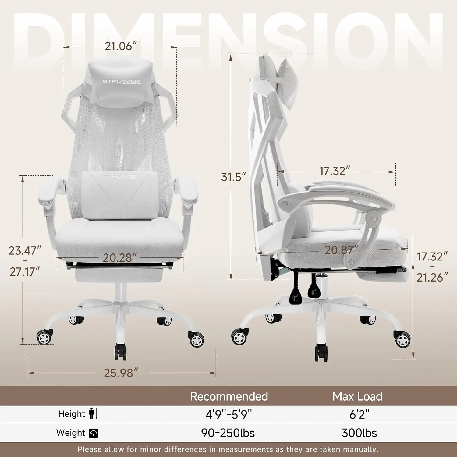 Ergonomic Gaming Chair Adjustable Footrest Headrest Lumbar Support Mesh High Back Reclining Desk Chair Adults, Customized