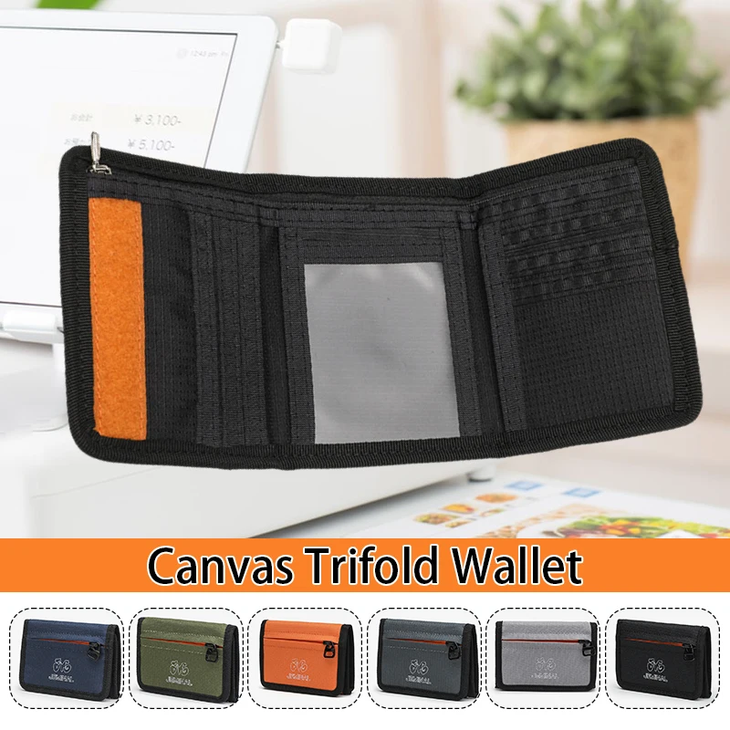 New Japanese Style Nylon Trifold Casual Wallet for Male Men Women Young Novelty Money Bag Purse Zipper Coin Id Card Holder Purse