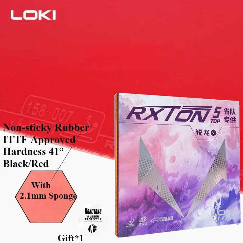 

LOKI RXTON 5-й верхний нелипкий резиновый лист для настольного тенниса, жесткий 41 ° С высокопоносной растягивающейся губчатой дугой Fast Attack ITTF APPROVED