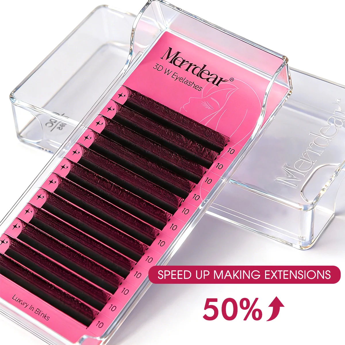 Merrdear W Lashes YY 3D 4D 5D W Shaped Eyelashes Extension Bloom 0.1mm Thickness Handmade Idividual Fan Flowering Eye Lashes