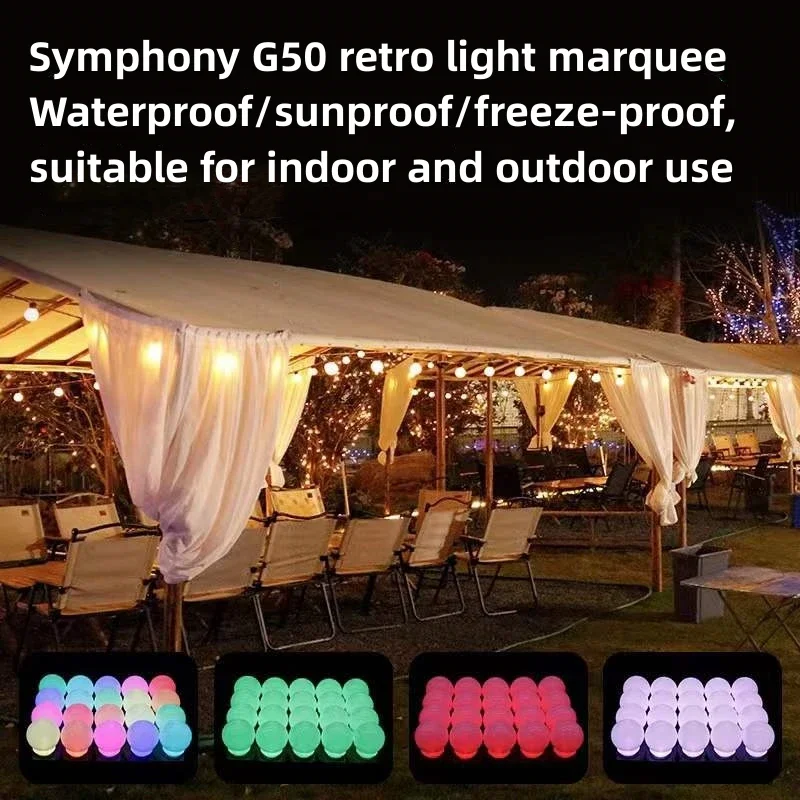 Imagem -03 - Usb Symphony Ponto Controle Lâmpada Led String Regulável à Prova Dágua Telefone Móvel Bluetooth Controle Remoto Decoração de Natal G50