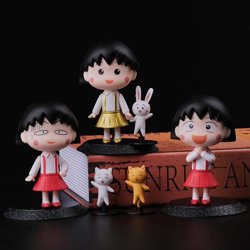 Genuine Chibi Maruko-chan Anime Figures Japanese Anime Different Styles of Cute Cartoon Anime Characters The Doll Is An Ornament