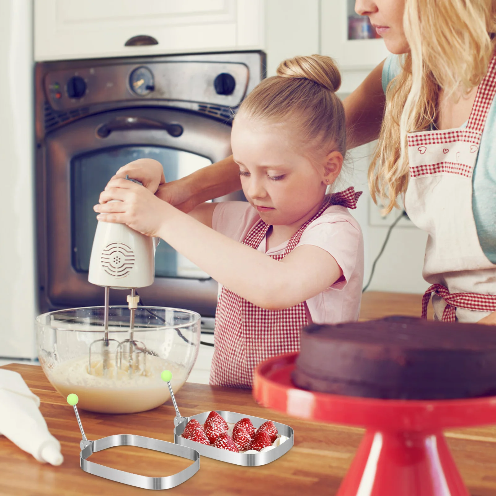 

4Pcs Medium Small Mold Stainless Steel Rectangular Pancake Egg Ring Omelette Cooking Tool Omelette Mold