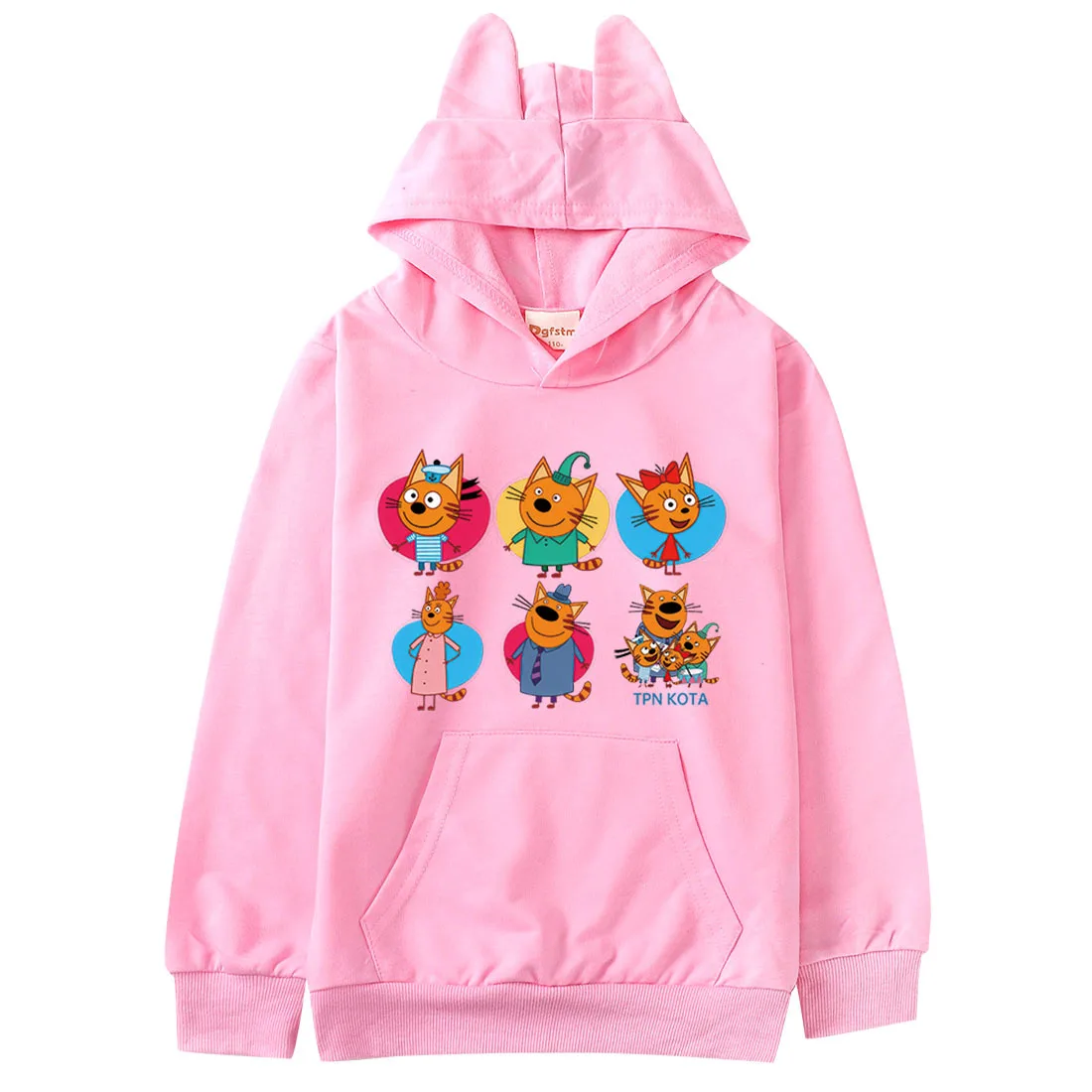 

Anime Kid E Cats Hoodie Kids Russian Три Кота My Family Three Happy Cats Clothes Baby Girls Hooded Sweatshirts Boys Outerwear