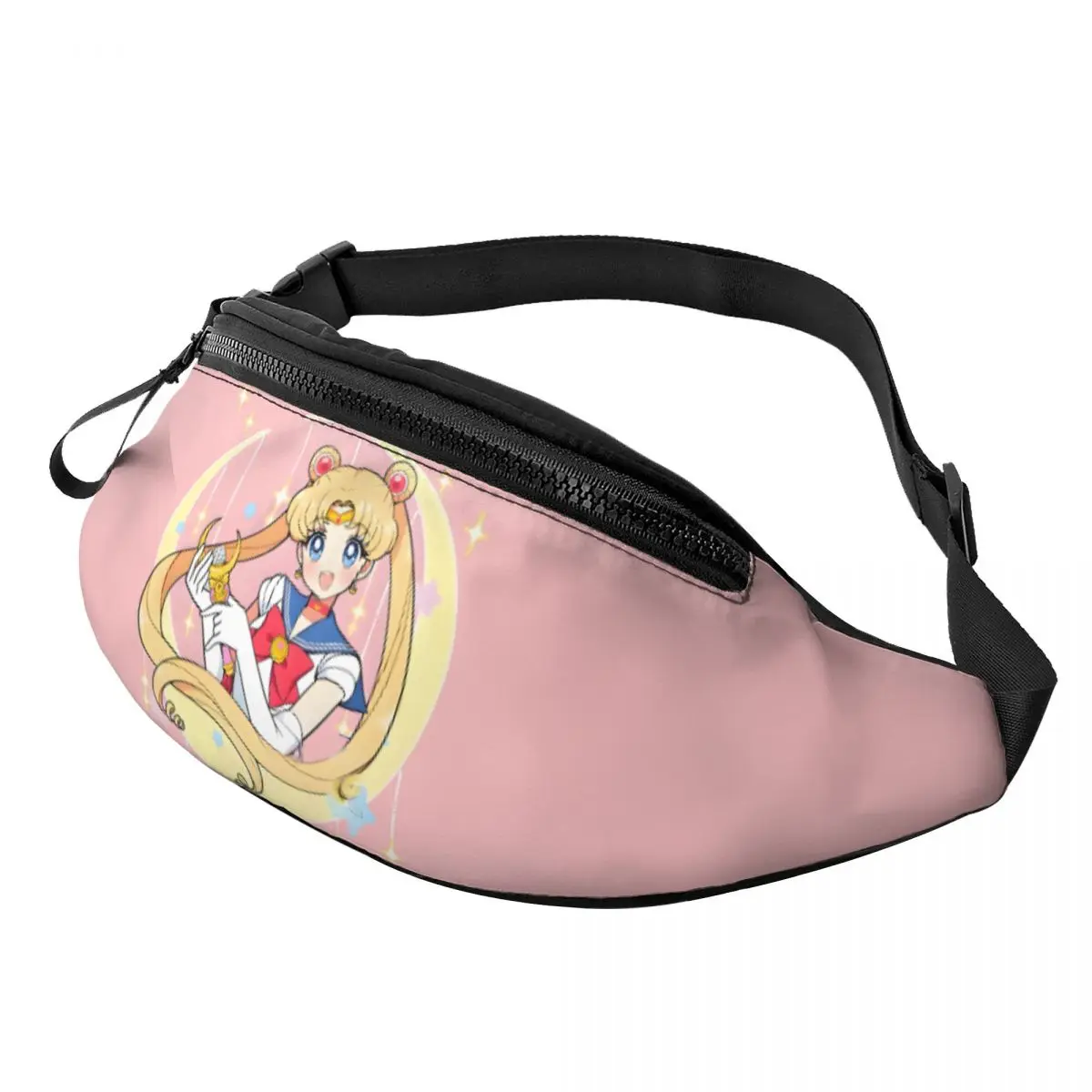 

Custom Cool Sailors Anime Moons Fanny Pack for Traveling Men Women Manga Crossbody Waist Bag Phone Money Pouch