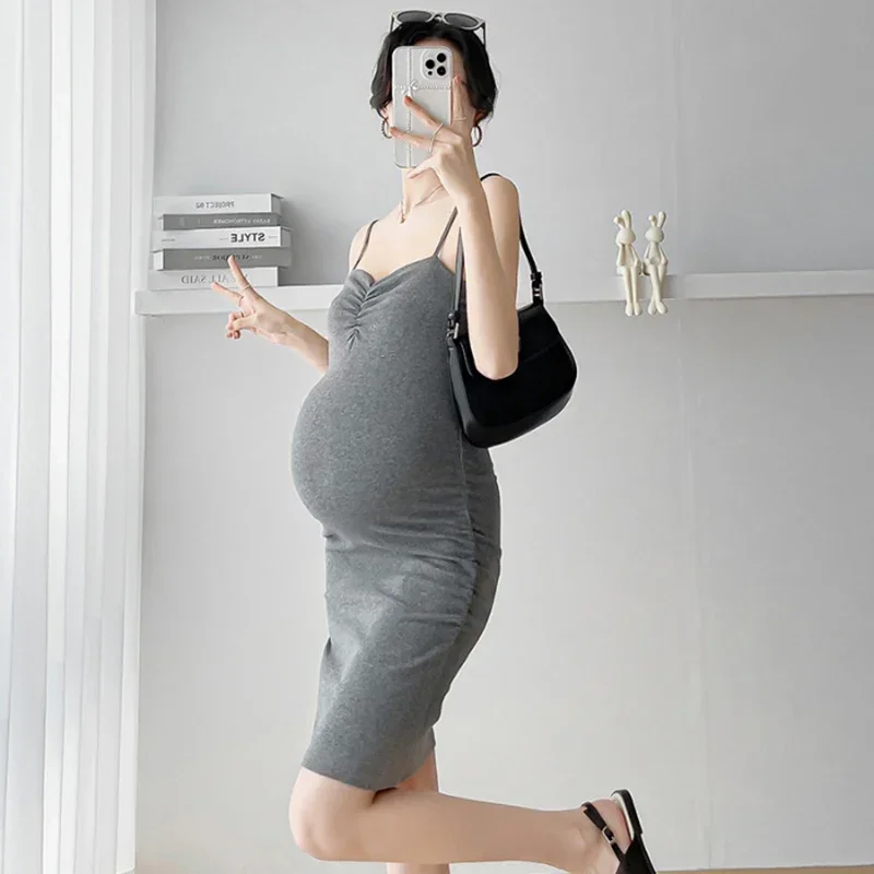 New Maternity Dresses Maternity Photography Props Plus Size Dress Elegant Fancy Cotton Pregnancy Photo Shoot Women Long Dress