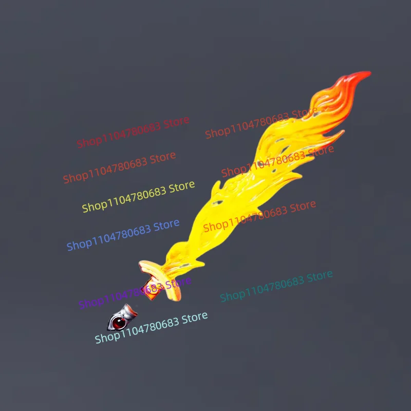 MOC اللبنات شخصية صغيرة يده المؤثرات الخاصة المشتعلة السيف الطويل التجمع نموذج الكرتون أنيمي الملحقات لعبة هدية