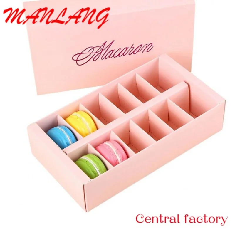 Custom  Macaron transparent PVC window-opening box Kraft paper drawer box Baked biscuit moon marcaron cake food packaging box