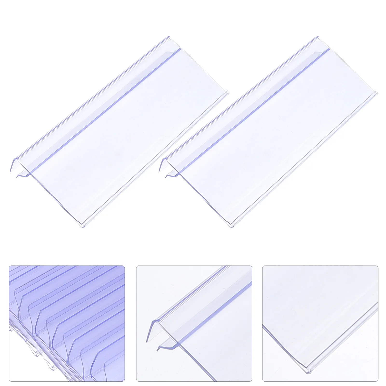 

10Pcs Transparent Price Tag Holders Clear Plastic Label Holders for Retail Shop Supermarket Price Display Stands