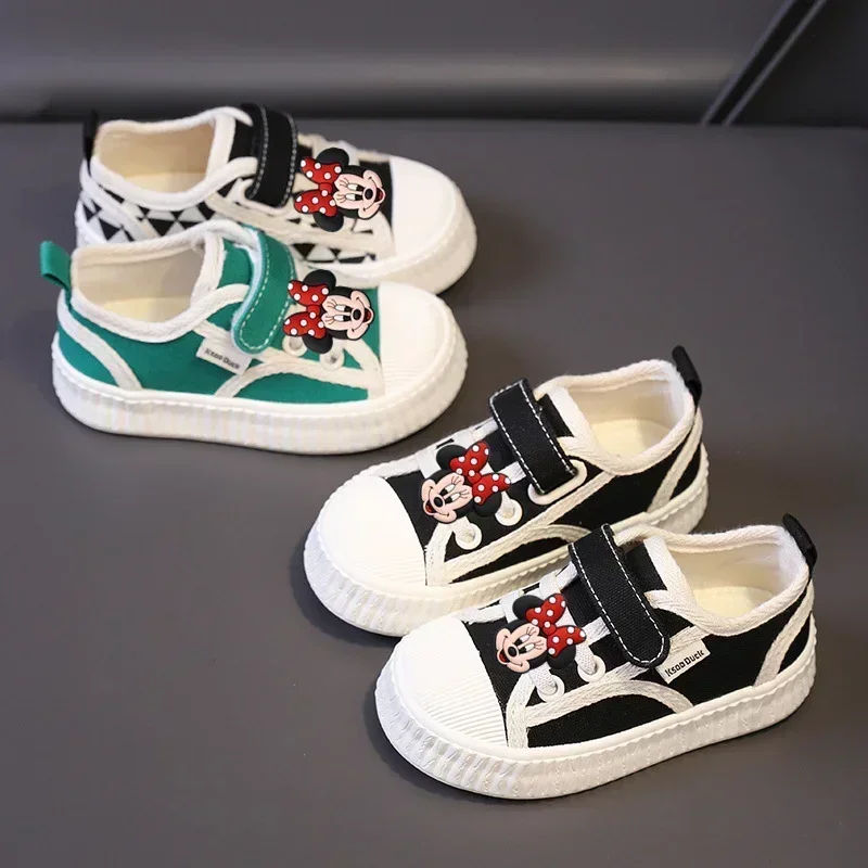 Disney Mickey Mouse Toddler Shoes Boy and Girl Children Canvas Casual Shoes Spring and Autumn Soft Sole Sports Shoes Sneakers