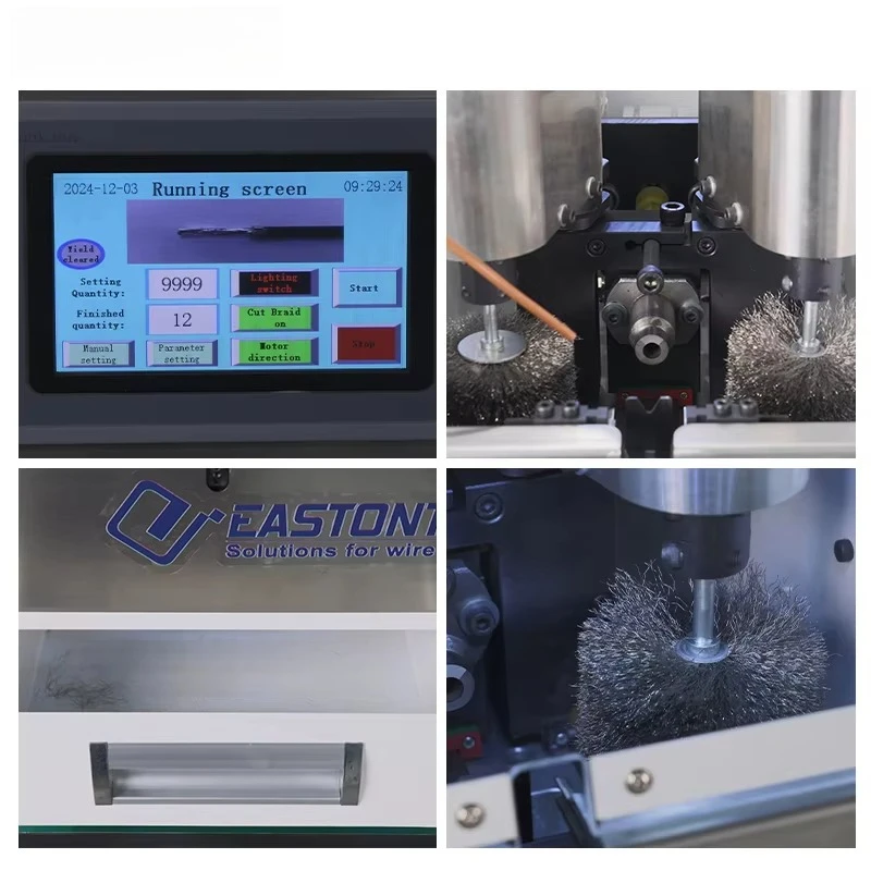 EW-1060 آلة قطع جديلة الكابلات الأوتوماتيكية آلات خلفية قابلة للطي