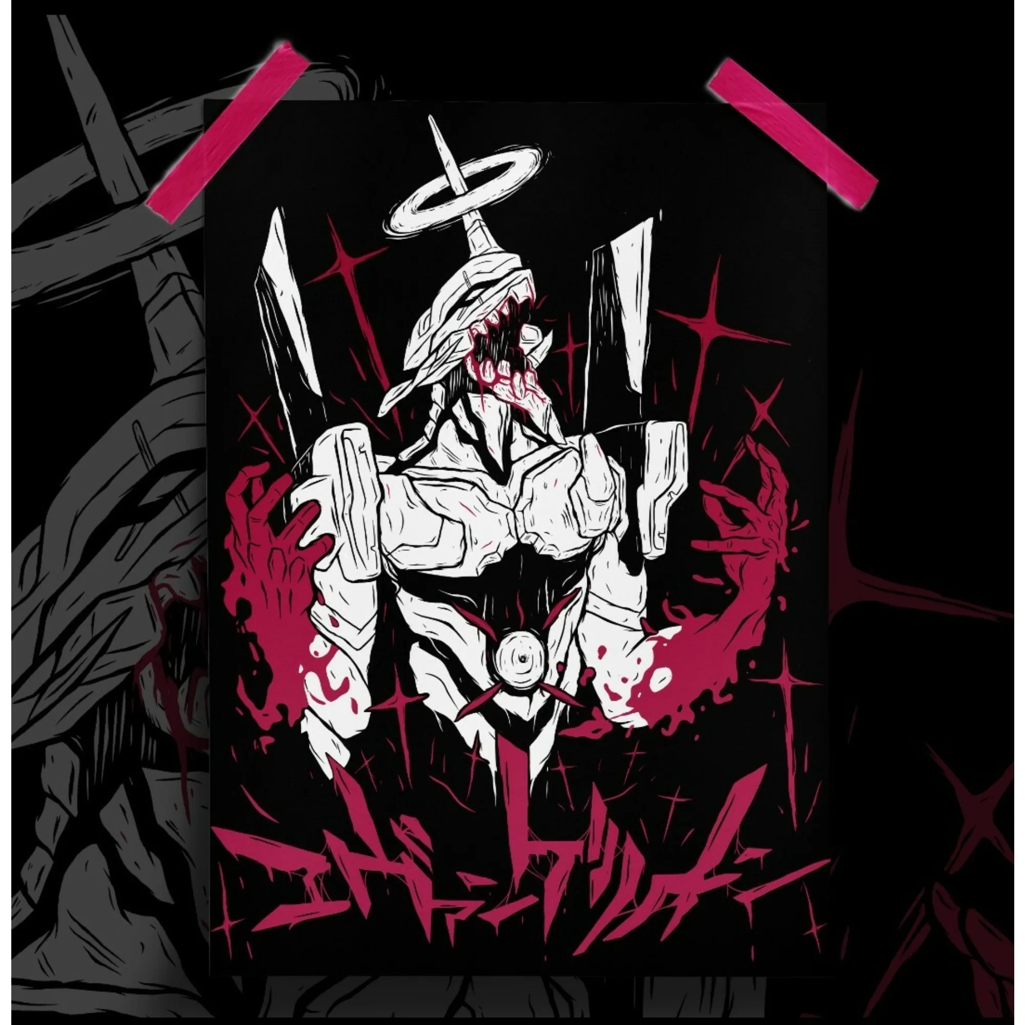 

Summer 100% Cotton Streetwear Eva Unit 1 Anime Black Print Tshirt Retro HighStreet Clothing Casaul Loose Top Unseix Clothing TOP