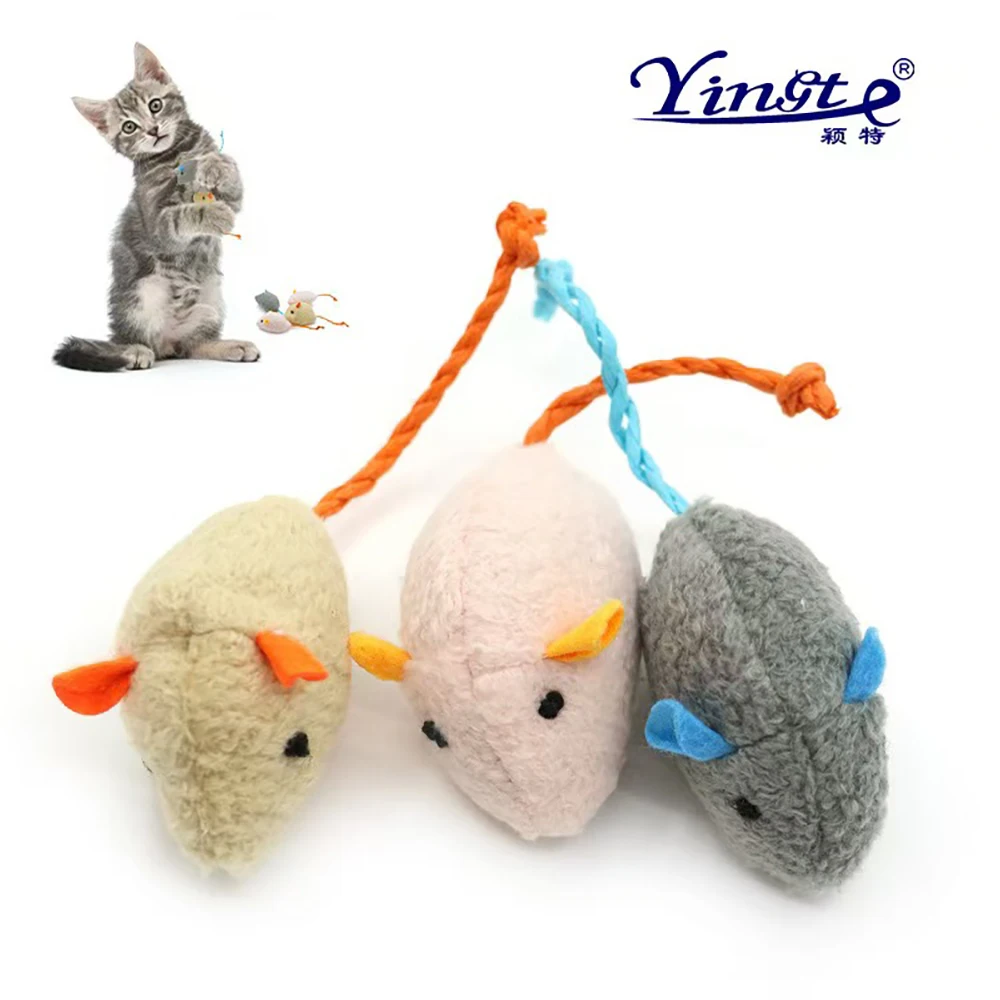 

2Pcs Cat And Mouse Toys Mini Plush Chew Cat Toy Fill Catnip Pet Indoor Entertainment Interactive Training Supplies Color Random