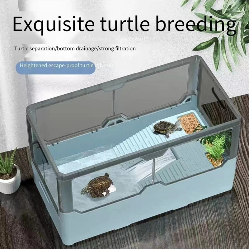 Turtle tank free water change with sunbed Brazilian turtle ecological landscaping breeding box aquarium accessories 220V 4W