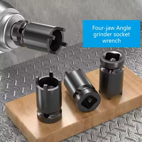 Multifunction Angle Grinder Socket Electric Wrench 4 Pronged Spanner for Quick Flange Nut Removal Power Tool Maintenance