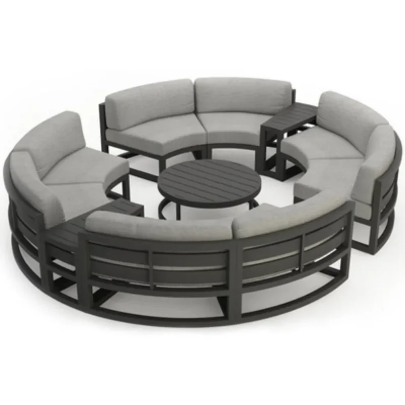 Outdoor curved sofa, courtyard villa garden meeting guests, combination of sun resistance