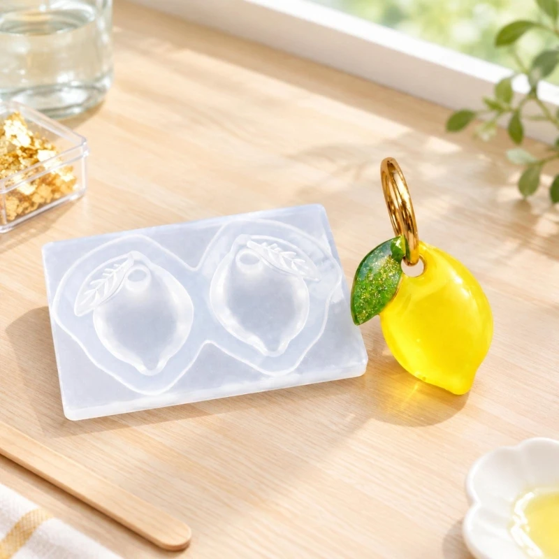 Lemon Resin Mold with Built-In Holes for Jewelry Craft Pieces