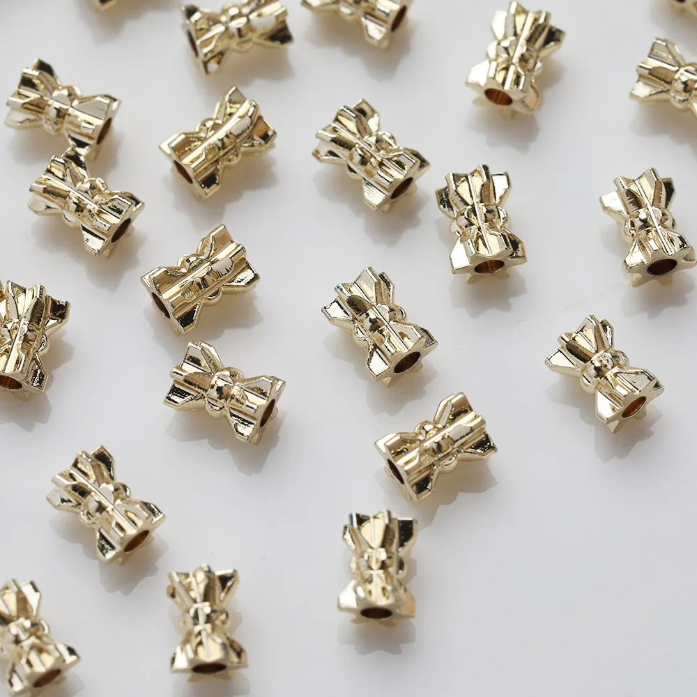 20PCS 14K Gold Plated Niche Irregular Metal Beads Brass Spacer Jewelry Making Supplies DIY Material Accessories