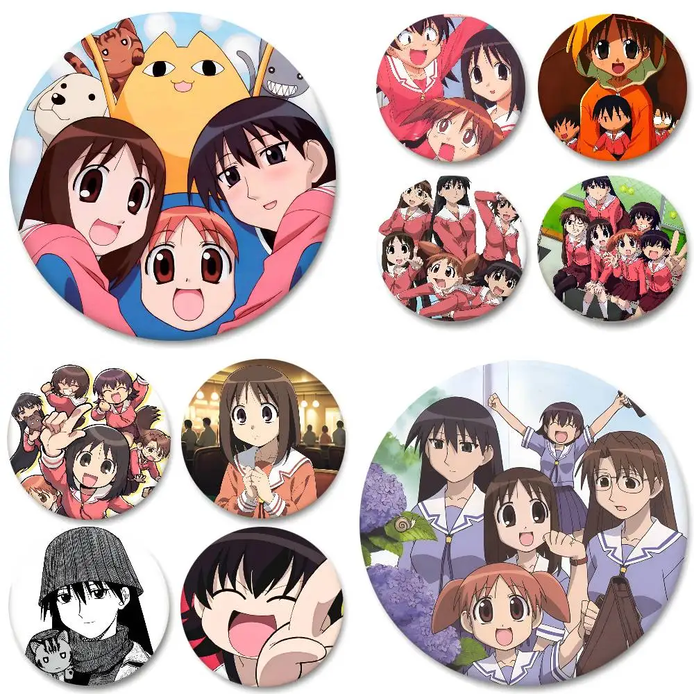 Azumanga Daioh أنيمي شارات شارة مستديرة صفيح عملة بروش الملابس على ظهره اكسسوارات التلبيب دبوس