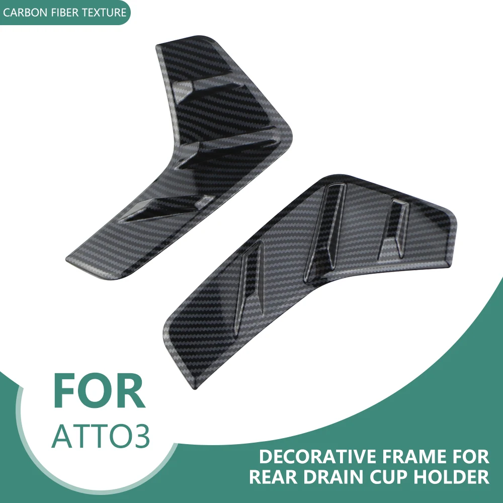 

Car Rear Fog Light Lamp Eyebrow Spoiler Wind Knife Cover for BYD Atto3 Atto3 2022 2023 2024 Imitation Carbon Fiber Accessories