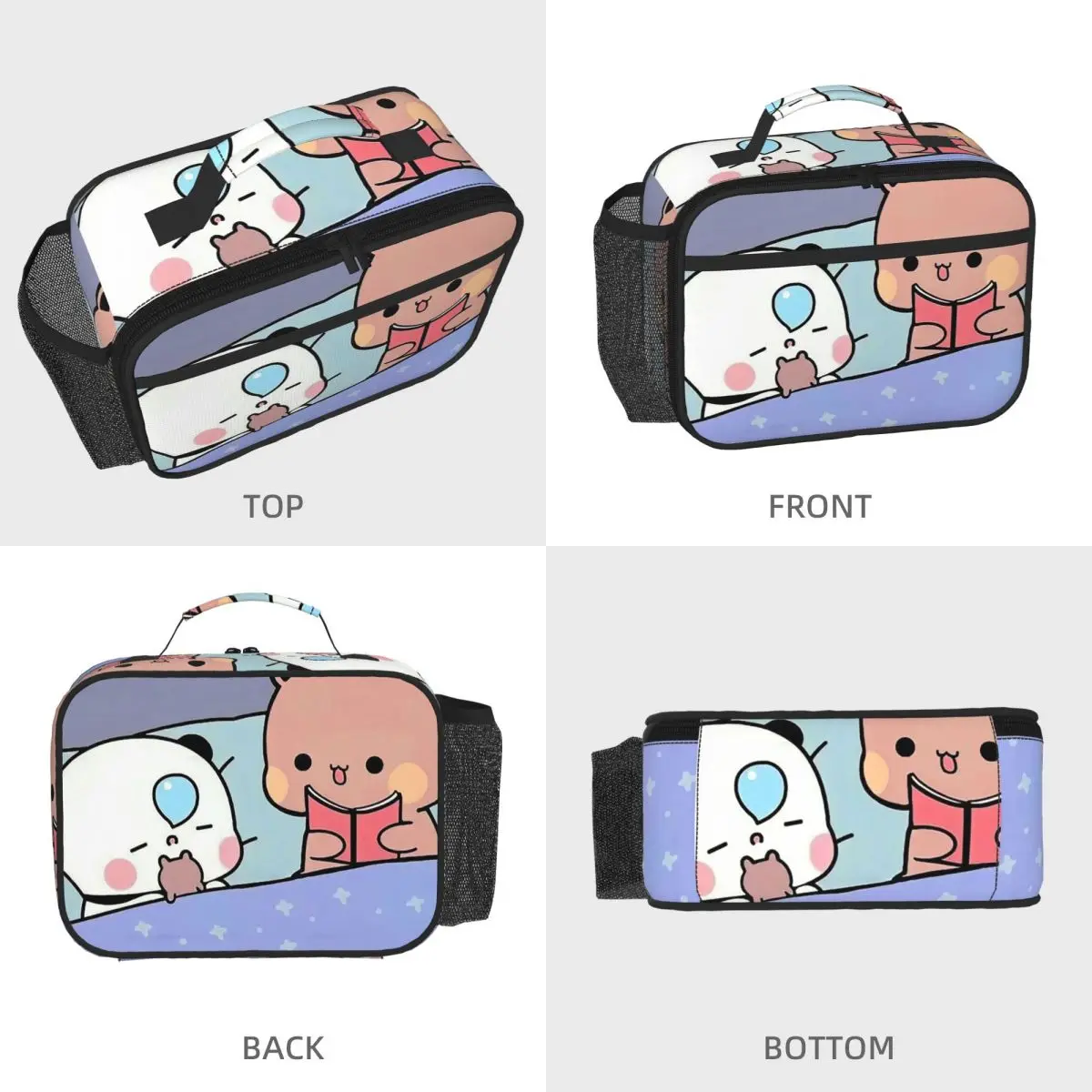 Peach And Goma Bubu Dudu Balloon Insulated Lunch Bag for Women Children Portable Food Boxes Thermal Lunch Box Tote
