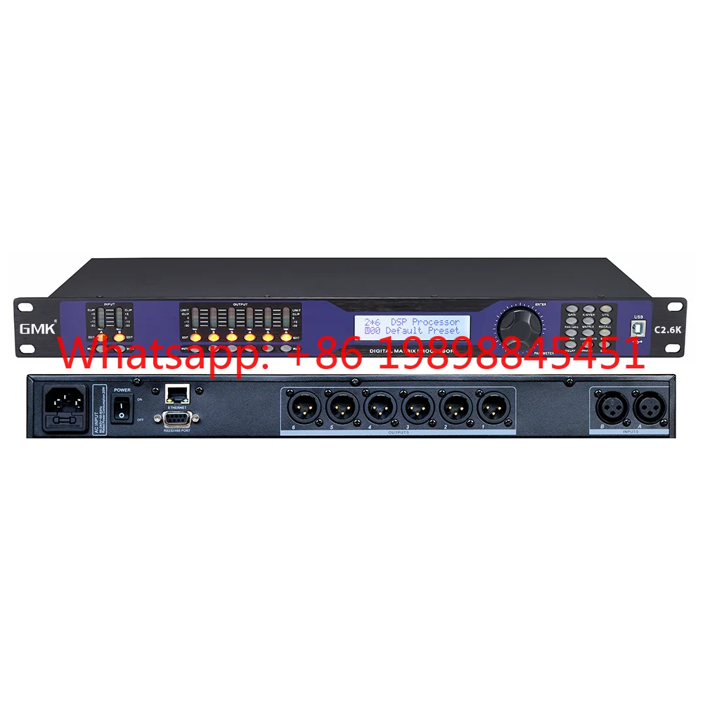 GMK C2.6K Portable DSP Audio Processor, Professional Stage Bass Processor for Live Music & Events