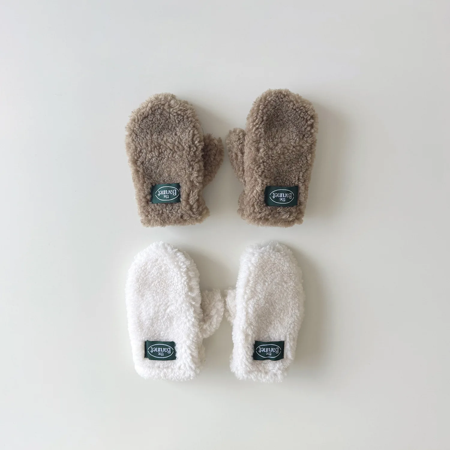 Thickened Lamb Velvet Gloves for Babies Winter Warm Windproof Fingerless Hanging Neck Cute Boys And Girls Autumn Winter ﻿