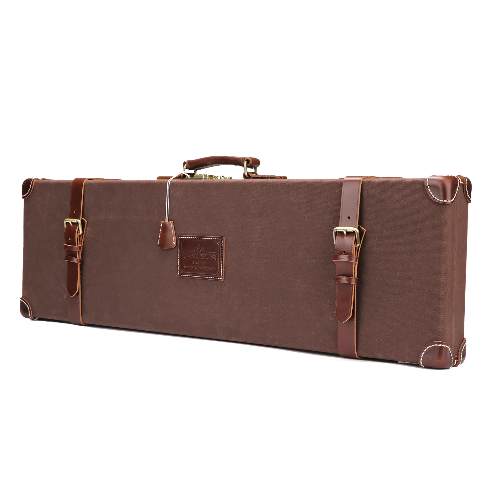 Imagem -02 - Tourbon-hunting Gun Hard Case Armazenamento de Espingarda Universal Canvas Wax Bolsa de Transporte Rifle Impermeável com Fechamento Tiro Acessórios Gun