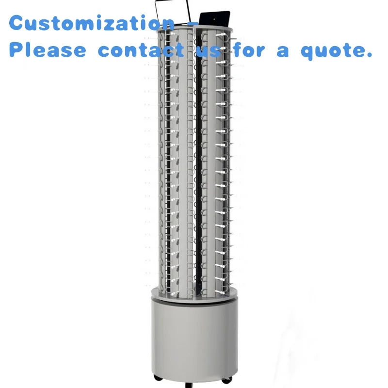 custom.Hot Sales Sunglass Holder Organizer Easy Installation 120 Pairs Floor Sunglasses Display Stand Rotating