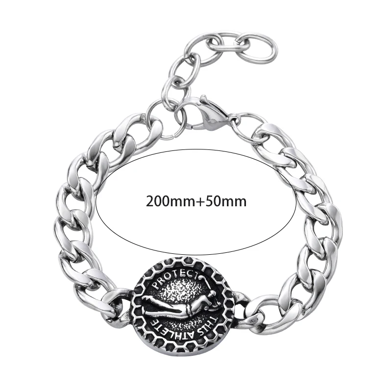 Stainless steel golf totem letter bracelet men's domineering motorcycle riding jewelry gift