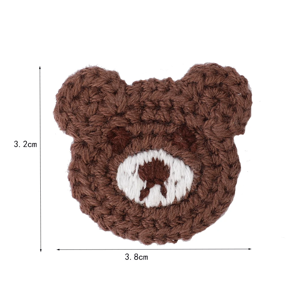 10 Pcs Brown New Embroidered Yarn Bear Patches DIY Clothing Shoes Hats Hair Clips Hair Accessories Cloth Stickers