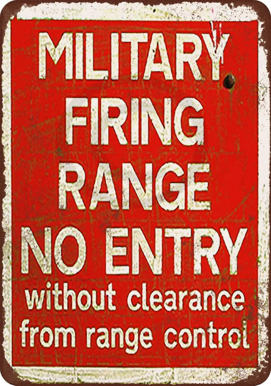 Pioujw-Military Firing Range Vintage Reproduction Metal tin Sign 8 x 12