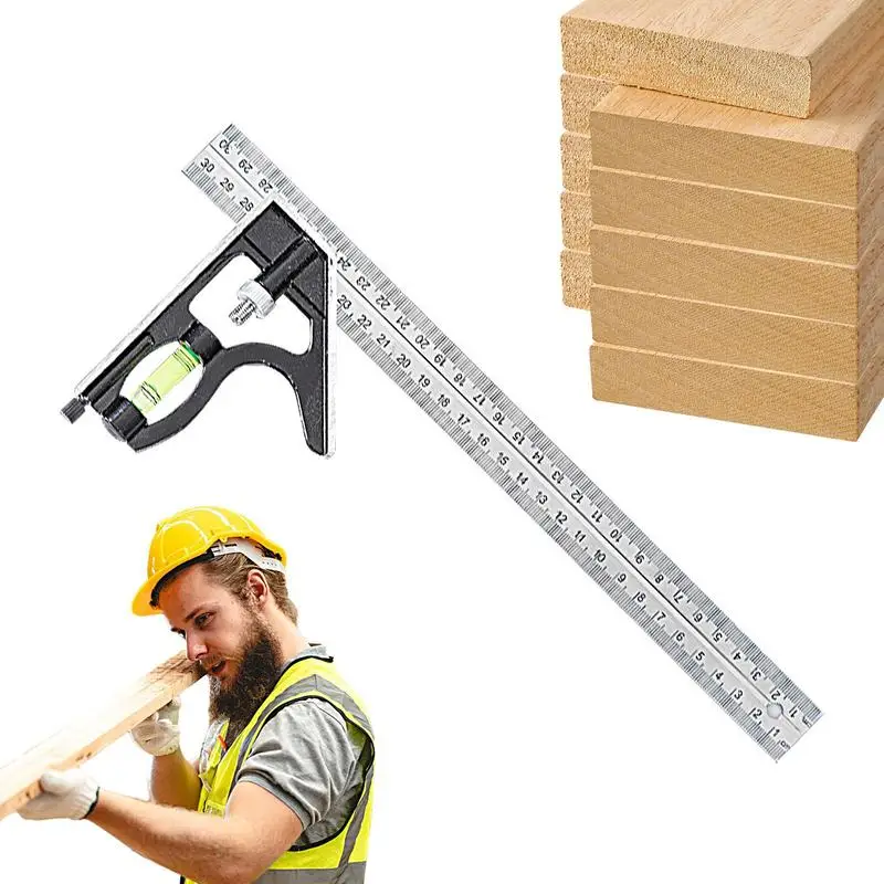 Woodworking Square Ruler Precise Ruler Marking Gauge Measuring & Layout Tools For Rafters Decks Stairs And Roofing Projects For