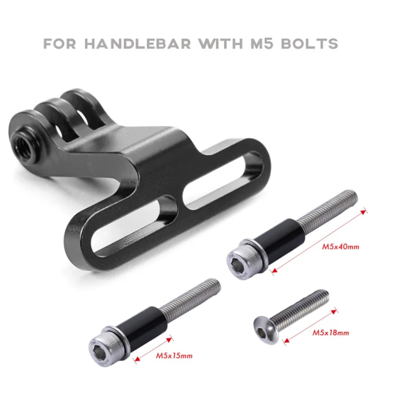 CNC Machined Aluminum Bicycle Stem Bracket, Sports Camera Mount Adapter for GoPro Hero Series & Bike Flashlight, Road/MTB Cyclin