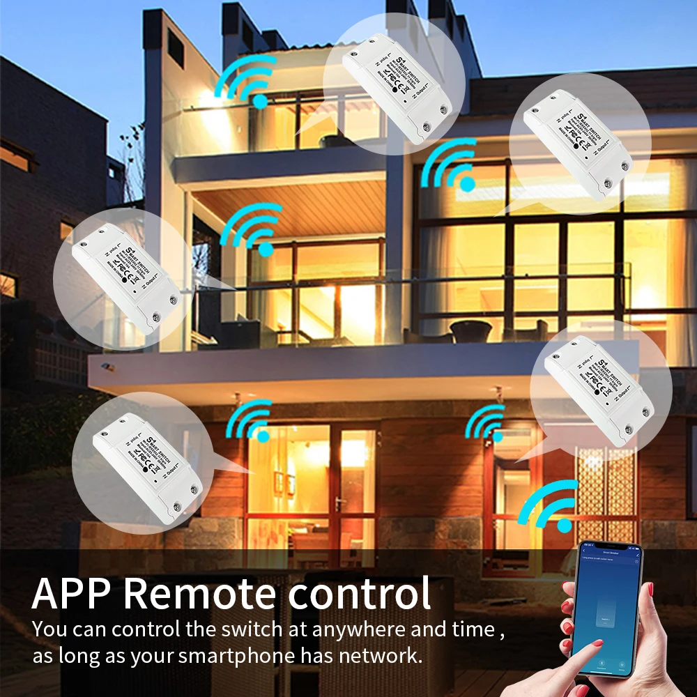 16A Tuya Wifi Smart Switch RF433MHZ Wireless Remote Control Timer Switch Support Smart Life App Alexa Google Home Voice Control