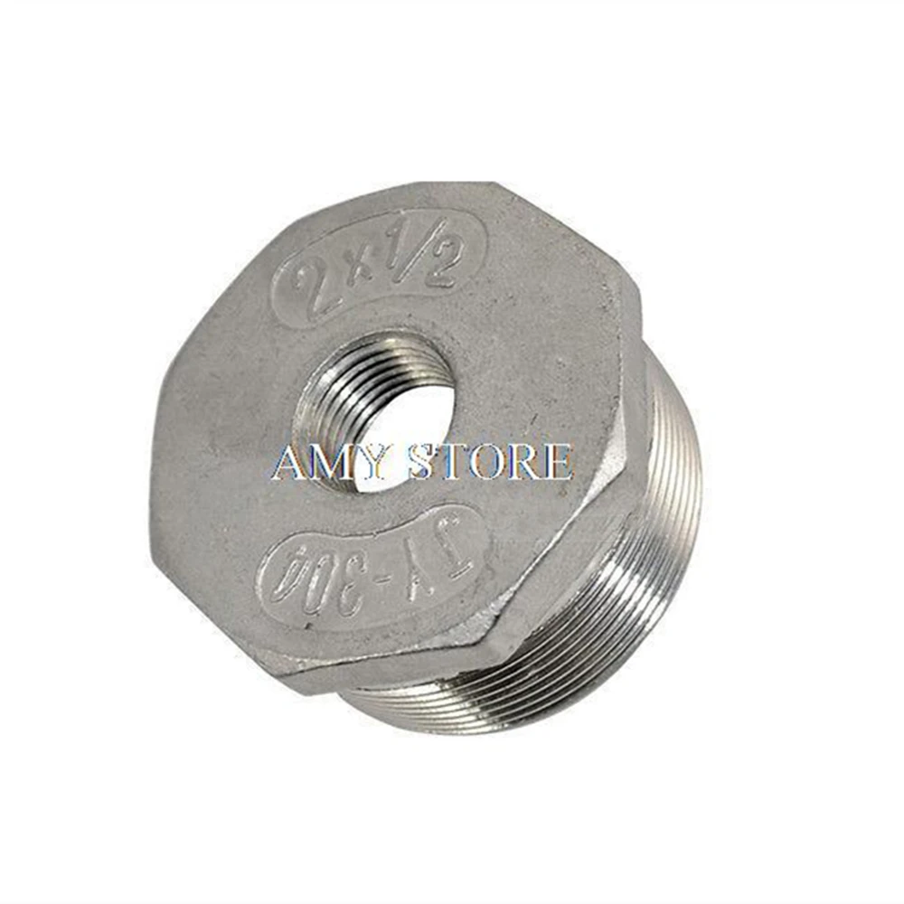 

1Pc 2" Male x 1/2" female BSPP Stainless Steel threaded Reducer Bushing Pipe Fitting