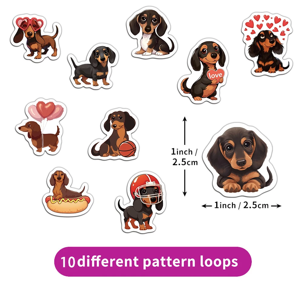 500PCS Cute Sausage Dog Cartoon Roll Sticker, Hand Account Envelope Seal Sticker, Waterproof Decorative Sticker