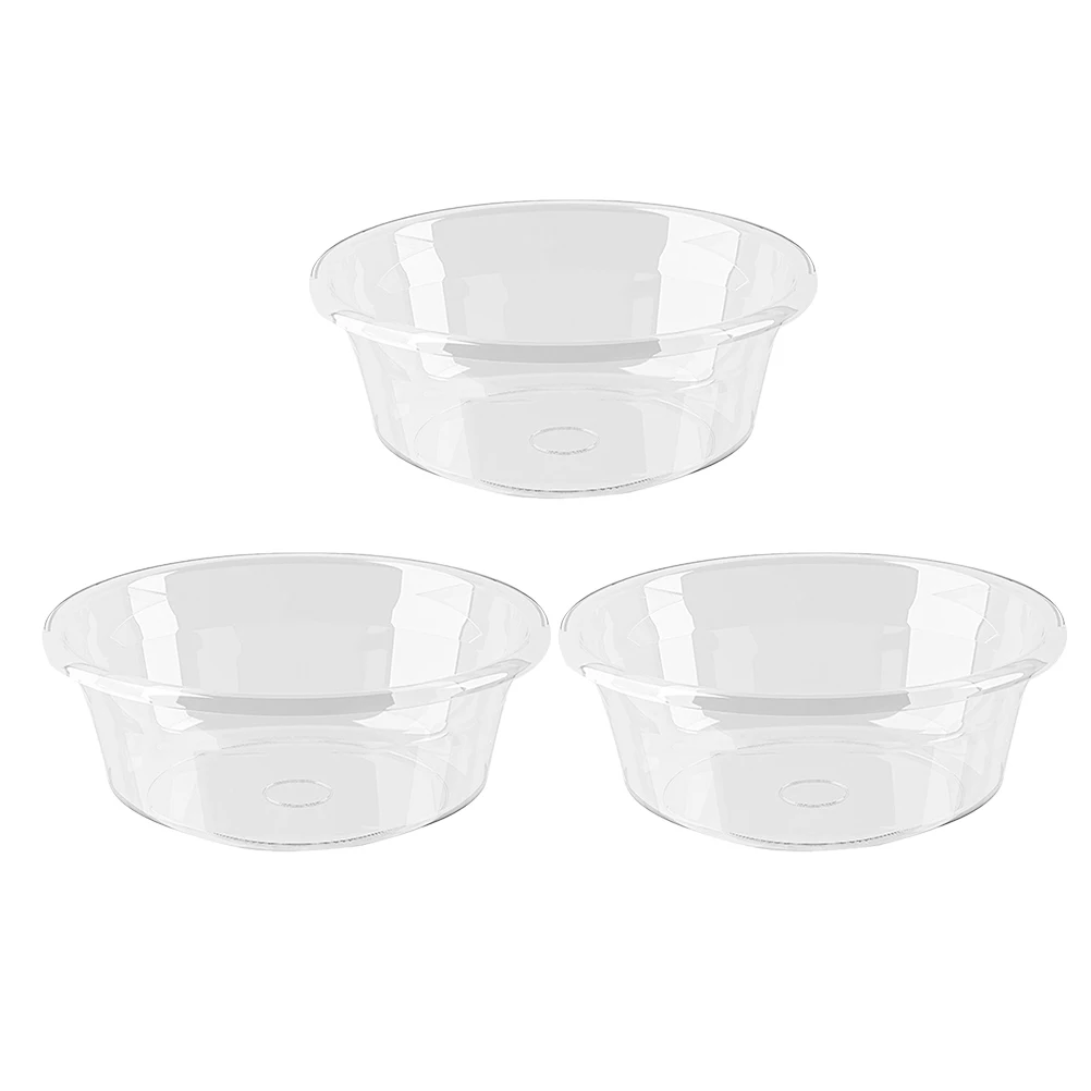 

3 Pcs Transparent Foot Wash Basin Dish Pans for Washing Dishes Sink Tub Bath Basins Bottle Light Luxury