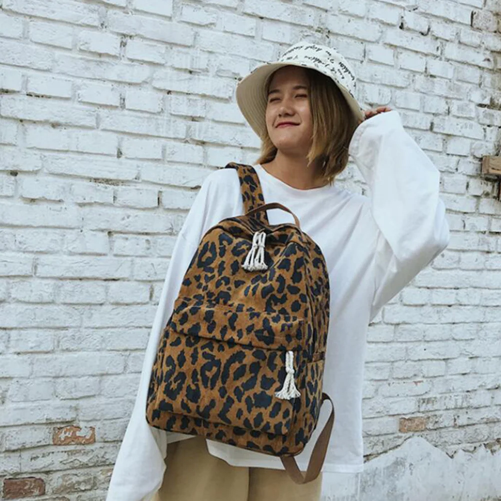 1Pcs Leopard Rucksack Student Große Kapazität Mode Design Schule Reise Outdoor Tasche Komfortable Leopard Rucksack