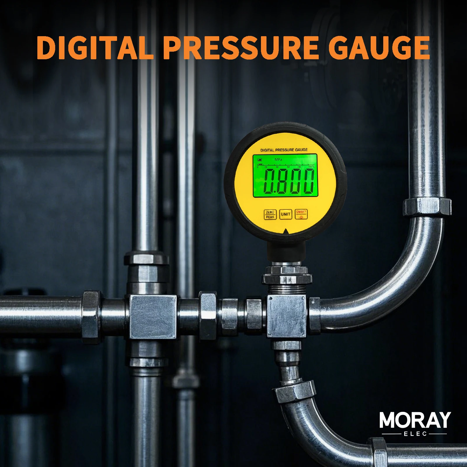 MORAY ME260P الرقمية مقياس الفراغ مضخة الضغط متر 83 مللي متر دقة 1% FS للهواء الغاز زيت الماء متر محول الضغط